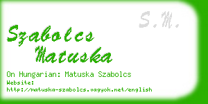 szabolcs matuska business card